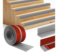 Profilo per bordi delle scale adesivo profilo antiscivolo per scale protezione bordi per gradini (3m, 50×25mm, Grigio)