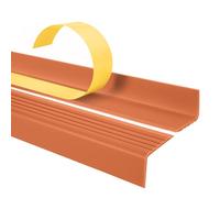 Profilo per bordi delle scale, autoadesivo, 40 x 25 cm, antiscivolo, in plastica PVC, colore mattone, 80 cm