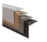 Profilo per bordi per gradini di sicurezza, forma a F, profilo paragradino per scale, per pavimenti con altezza di 7-8 mm, con Materiale di montaggio, Lunghezza: 100 cm, Altezza: 53 mm, Colore oro