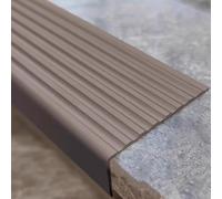 Profilo per Bordi per Scale a Forma di L in Alluminio, Profilo Angolare Paraspigoli Muro, Impermeabile e Antiruggine, per Scale Interne ed Esterne(Brown,120x7x3cm/47x2.7x1.2in)