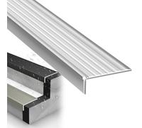 Profilo Per Bordi Per Scale Forma Di L Alluminio Profilo Paragradino | 90cm 120cm Antiscivolo Profilo Per Gradini Per Laminato Piastrelle Parquet Molto Altro(Silver,3ft/90cm)