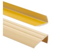 Profilo per bordi scale 50mmx25mm, 100 cm - Profilo angolare in PVC autoadesivo, Paraspigolo - Strisce antiscivolo per gradini - Cremoso