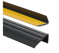 Profilo per bordi scale 50mmx25mm, 100 cm - Profilo angolare in PVC autoadesivo, Paraspigolo - Strisce antiscivolo per gradini - Nero