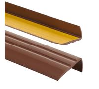 Profilo per bordi scale 50mmx25mm, 100 cm - Profilo angolare in PVC autoadesivo, Paraspigolo - Strisce antiscivolo per gradini - Marrone
