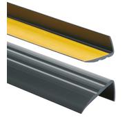 Profilo per bordi scale 50mmx25mm, 100 cm - Profilo angolare in PVC autoadesivo, Paraspigolo - Strisce antiscivolo per gradini - Antracite