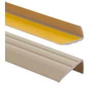Profilo per bordi scale 50mmx25mm, 80 cm - Profilo angolare in PVC autoadesivo, Paraspigolo - Strisce antiscivolo per gradini - Beige
