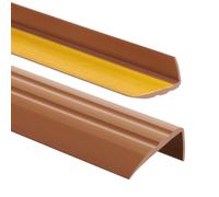Profilo per bordi scale 50mmx25mm, 80 cm - Profilo angolare in PVC autoadesivo, Paraspigolo - Strisce antiscivolo per gradini - Ambra