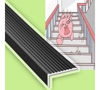Profilo Per Bordi Scale Antiscivolo Alluminio Profilo Angolare Per Gradino | Autoadesivo Forma Di L Adesivo Gradini Profili Pavimenti(Black,L 90 x W 3CM(36" x 1 1/5"))