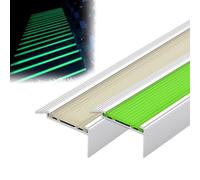 Profilo Per Bordi Scale Bagliore Nel Buio 100cm Profilo Paragradino | Profilo Angolare Forma Di L Profilo Per Bordi Scale Per Scale, Gradini, Interno E Esterno(Silver+green,W55mm/2 1/5in)