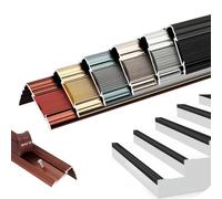 Profilo Per Bordi Scale In Alluminio Antiscivolo Per Gradini Per Esterni | 43x29mm Coprigradino per Scale a Forma di L, Riduce il Rischio di Scivolamento(Gold,43x29x1400mm)