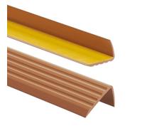 Profilo per bordi scale - Profilo angolare in PVC autoadesivo 41mm x 25mm, Paraspigolo - Strisce antiscivolo per gradini, 130cm, Ambra