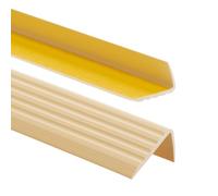 Profilo per bordi scale - Profilo angolare in PVC autoadesivo 41mm x 25mm, Paraspigolo - Strisce antiscivolo per gradini, 80cm, Cremoso