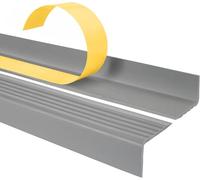 Profilo per bordi scale - Profilo angolare in PVC autoadesivo, Paraspigolo - Strisce antiscivolo per gradini - 40x25mm, Grigio, 200cm