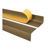 Profilo per bordi scale - Profilo angolare in PVC autoadesivo, Paraspigolo - Strisce antiscivolo per gradini - RGP 50x42mm, Ottone, 100cm