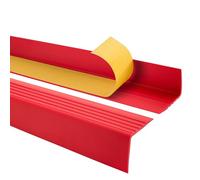 Profilo per bordi scale - Profilo angolare in PVC autoadesivo, Paraspigolo - Strisce antiscivolo per gradini - RGP 50x42mm, rosso, 180cm