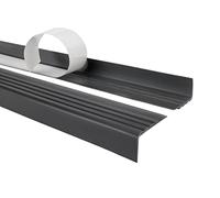 Profilo per bordi scale - Profilo angolare in PVC autoadesivo, Paraspigolo - Strisce antiscivolo per gradini - RM 30x27mm, grigio scuro, 110cm