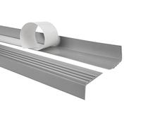 Profilo per bordi scale - Profilo angolare in PVC autoadesivo, Paraspigolo - Strisce antiscivolo per gradini - RM 30x27mm, grigio, 80cm
