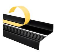 Profilo per bordi scale - Profilo angolare in PVC autoadesivo, Paraspigolo - Strisce antiscivolo per gradini - 40x25mm, Nero, 80cm