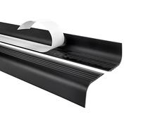 Profilo per bordi scale - Profilo angolare in PVC autoadesivo, Paraspigolo - Strisce antiscivolo per gradini - RGPT 52x40mm arrossoondato, nero, 110cm