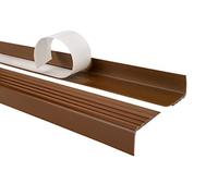 Profilo per bordi scale - Profilo angolare in PVC autoadesivo, Paraspigolo - Strisce antiscivolo per gradini - RM 30x27mm, marrone, 80cm