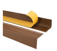 Profilo per bordi scale - Profilo angolare in PVC autoadesivo, Paraspigolo - Strisce antiscivolo per gradini - RGP 50x42mm, marrone, 90cm