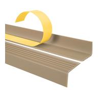 Profilo per bordi scale - Profilo angolare in PVC autoadesivo, Paraspigolo - Strisce antiscivolo per gradini - 40x25mm, Beige, 110cm