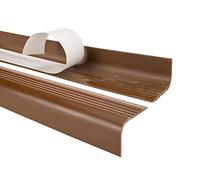Profilo per bordi scale - Profilo angolare in PVC autoadesivo, Paraspigolo - Strisce antiscivolo per gradini - RGPT 52x40mm arrossoondato, marrone, 90cm