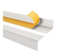 Profilo per bordi scale - Profilo angolare in PVC autoadesivo, Paraspigolo - Strisce antiscivolo per gradini - RGP 50x42mm, bianco, 200cm