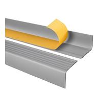 Profilo per bordi scale - Profilo angolare in PVC autoadesivo, Paraspigolo - Strisce antiscivolo per gradini - RGP 50x42mm, argento, 100cm