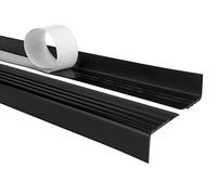 Profilo per bordi scale - Profilo angolare in PVC autoadesivo, Paraspigolo - Strisce antiscivolo per gradini - RM 30x27mm, nero, 110cm