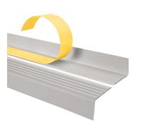 Profilo per bordi scale - Profilo angolare in PVC autoadesivo, Paraspigolo - Strisce antiscivolo per gradini - 40x25mm, Grigio chiaro, 150cm