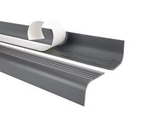 Profilo per bordi scale - Profilo angolare in PVC autoadesivo, Paraspigolo - Strisce antiscivolo per gradini - RGPT 52x40mm arrossoondato, grigio scuro, 80cm