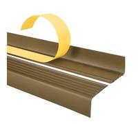 Profilo per bordi scale - Profilo angolare in PVC autoadesivo, Paraspigolo - Strisce antiscivolo per gradini - 40x25mm, Ottone, 180cm
