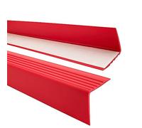 Profilo per bordi scale - Profilo angolare in PVC autoadesivo, Paraspigolo - Strisce antiscivolo per gradini - RGP-O 50x50mm, rosso, 100cm
