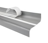 Profilo per bordi scale - Profilo angolare in PVC autoadesivo, Paraspigolo - Strisce antiscivolo per gradini - RGPT 52x40mm arrossoondato, grigio, 130cm