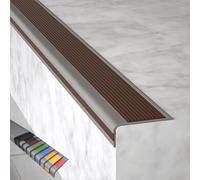 Profilo per Bordi Scale, Profilo Angolare, Profilo Angolare Adesivo, Larghezza 5 Cm, 7 Cm, Materiale PVC, per Scale Interne ed Esterne(Brown,200x5x2.5cm/79x2x1in)