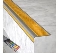 Profilo per Bordi Scale, Profilo Angolare, Profilo Angolare Adesivo, Larghezza 5 Cm, 7 Cm, Materiale PVC, per Scale Interne ed Esterne(Orange,120x5x2.5cm/47x2x1in)