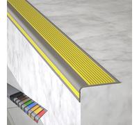 Profilo per Bordi Scale, Profilo Angolare, Profilo Angolare Adesivo, Larghezza 5 Cm, 7 Cm, Materiale PVC, per Scale Interne ed Esterne(Yellow,200x5x2.5cm/79x2x1in)