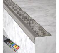 Profilo per Bordi Scale, Profilo Angolare, Profilo Angolare Adesivo, Larghezza 5 Cm, 7 Cm, Materiale PVC, per Scale Interne ed Esterne(Gray,120x5x2.5cm/47x2x1in)