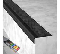 Profilo per Bordi Scale, Profilo Angolare, Profilo Angolare Adesivo, Larghezza 5 Cm, 7 Cm, Materiale PVC, per Scale Interne ed Esterne(Black,200x7x2.5cm/79x2.7x1in)
