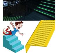 Profilo Per Bordi Scale - Profilo Angolare, Strisce Antiscivolo Per Gradini, Autoadesivo, Per Bordi E Finestra/scale, Nastro Fluorescente Fai Da Te, Larghezza 3x7cm ( Color : Yellow , Size : L 51.2in/