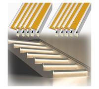 profilo per bordi scale Striscia di finitura antiscivolo per bordi di scale con canale LED, strisce di protezione per gradini, tappi di protezione per bordi di gradini(Yellow,L 85in/216cm)