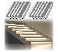 profilo per bordi scale Striscia di finitura antiscivolo per bordi di scale con canale LED, strisce di protezione per gradini, tappi di protezione per bordi di gradini(Gray,L 85in/216cm)