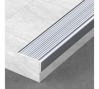 Profilo per Bordo gradini, Striscia di Protezione per Bordo gradini con scanalatura Antiscivolo, Striscia di Protezione per Bordo angolare di Sicurezza in Alluminio - Grigio Ferro||30x20mm
