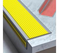 Profilo per Gradini in PVC, Protezione per Bordi Scale, Profilo Antiscivolo per Gradini in Piastrelle/laminato/marmo, Autoadesivo per Scuole, Case, Aziende(Yellow)