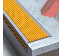 Profilo per Gradini in PVC, Protezione per Bordi Scale, Profilo Antiscivolo per Gradini in Piastrelle/laminato/marmo, Autoadesivo per Scuole, Case, Aziende(Orange)