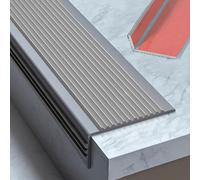 Profilo per Gradini in PVC, Protezione per Bordi Scale, Profilo Antiscivolo per Gradini in Piastrelle/laminato/marmo, Autoadesivo per Scuole, Case, Aziende(Gray)