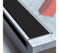 Profilo per Gradini in PVC, Protezione per Bordi Scale, Profilo Antiscivolo per Gradini in Piastrelle/laminato/marmo, Autoadesivo per Scuole, Case, Aziende(Black)