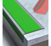 Profilo per Gradini in PVC, Protezione per Bordi Scale, Profilo Antiscivolo per Gradini in Piastrelle/laminato/marmo, Autoadesivo per Scuole, Case, Aziende(Green)