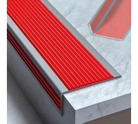 Profilo per Gradini in PVC, Protezione per Bordi Scale, Profilo Antiscivolo per Gradini in Piastrelle/laminato/marmo, Autoadesivo per Scuole, Case, Aziende(Red)